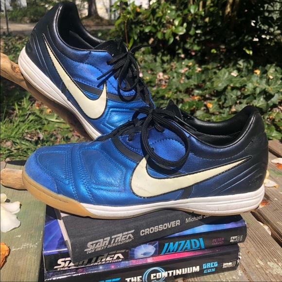 Nike | Shoes | Nike Ctr36 Indoor Soccer Shoes Blue Black | Poshmark
